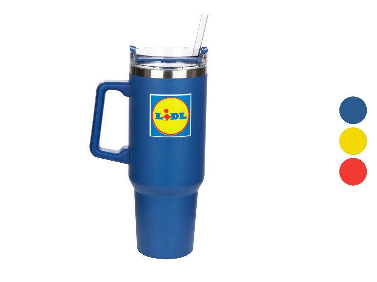 Doppelwandiger Edelstahl-Becher mit Griff