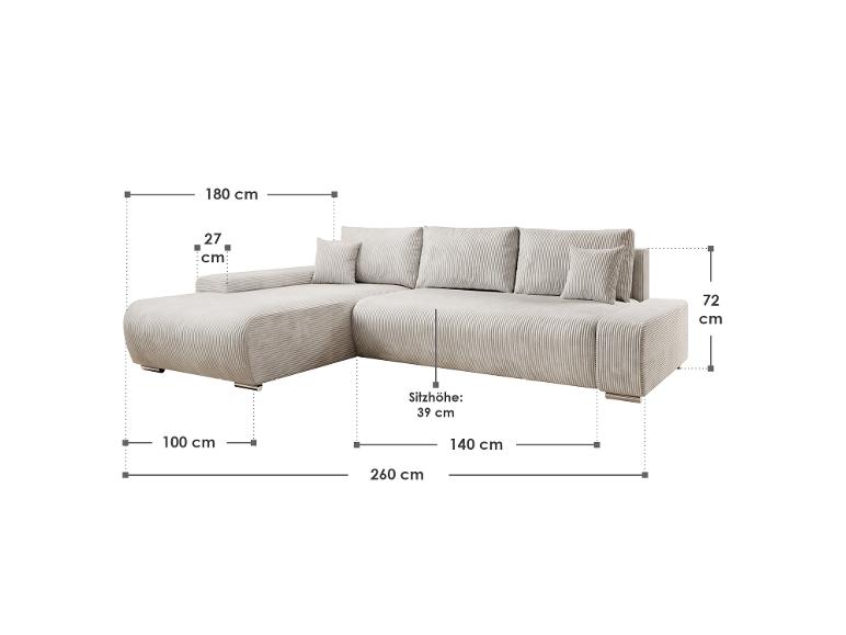 Juskys Sofa Iseo mit Ottomane