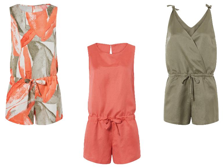 esmara® Damen Leinen-Jumpsuit, mit Bindeband in der Taille