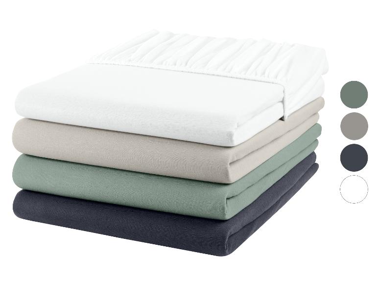 LIVARNO home Jersey-Spannbettlaken, 90-100 x 200 cm
