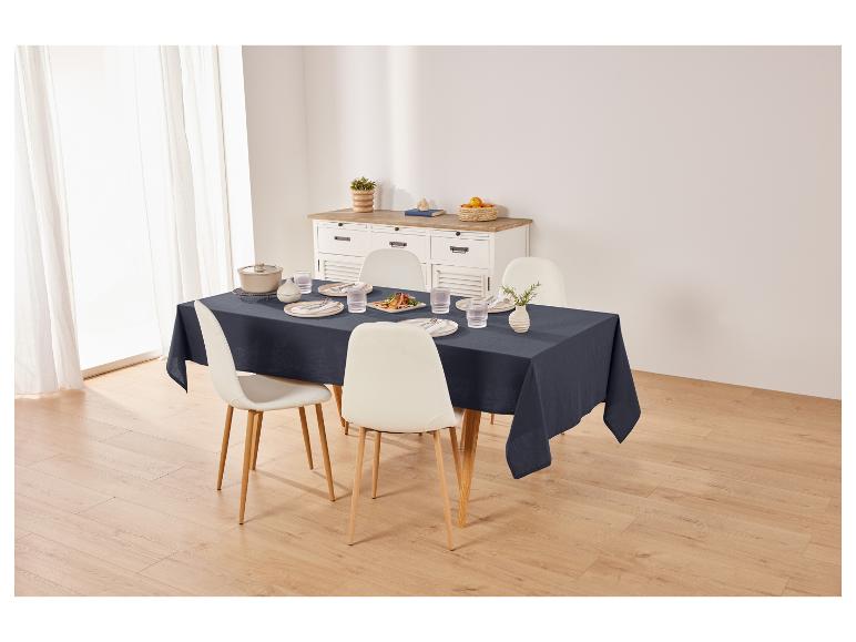 LIVARNO home Baumwoll-Leinen Tischdecke, 140 x 240 cm
