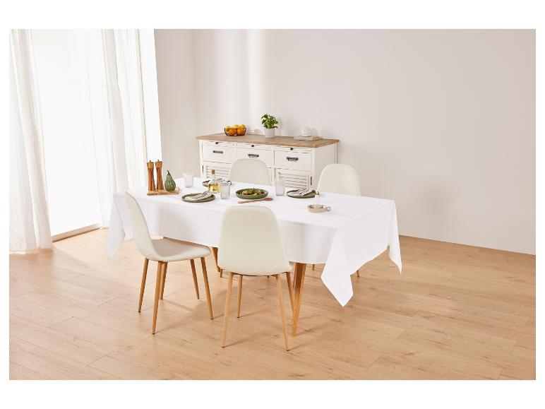 LIVARNO home Baumwoll-Leinen Tischdecke, 140 x 240 cm