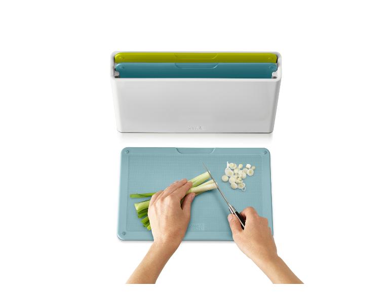 Joseph Joseph Duo 3-teiliges Schneidebrett-Set mit Aufbewahrungsständer