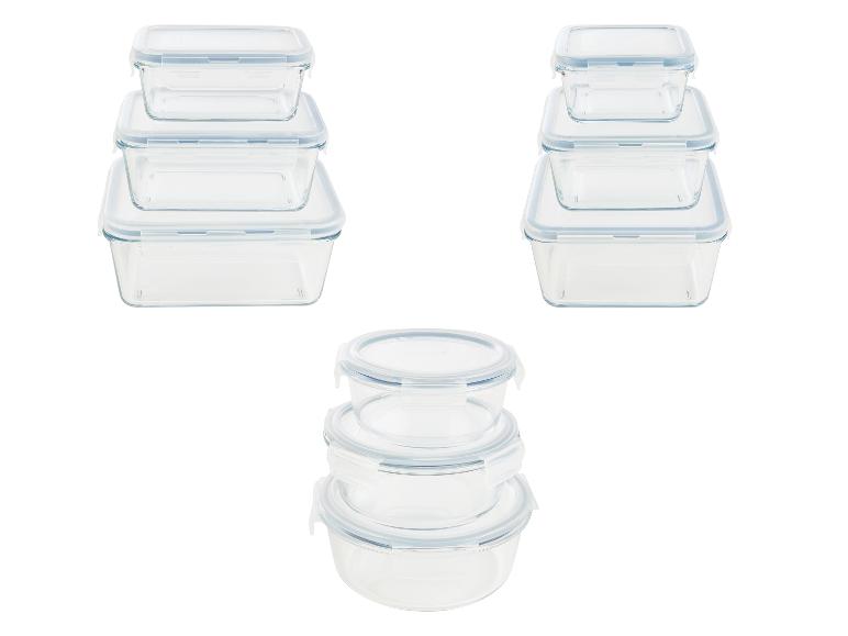 LIVARNO home Glas-Frischhaltedosen-Set, 3-teilig, ineinander verstaubar