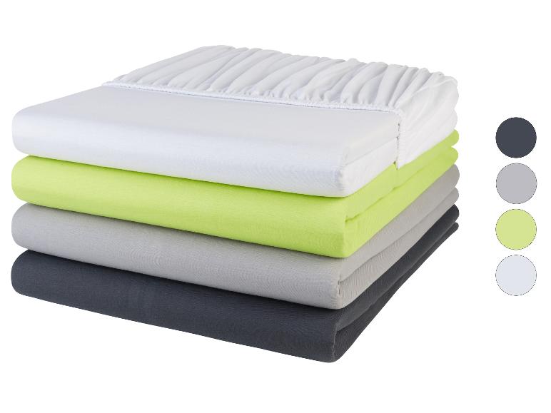 LIVARNO home Jersey-Spannbettlaken, 90-100 x 200 x 25 cm