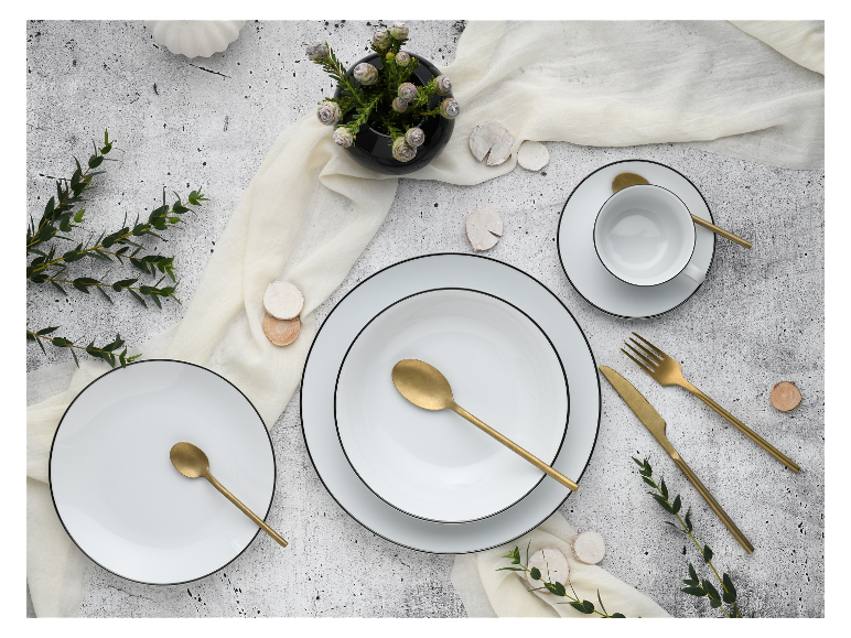 Creatable Geschirrset »Luna Black Line«