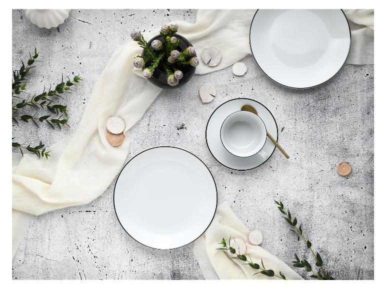 Creatable Geschirrset »Luna Black Line«