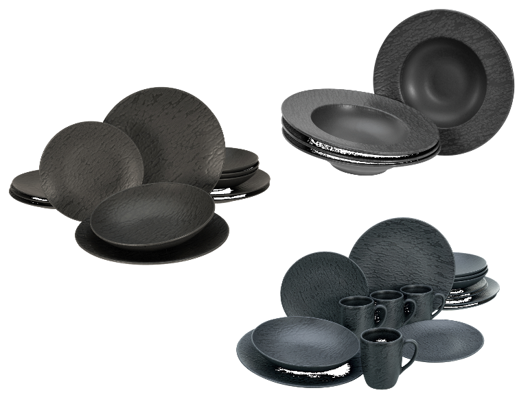 Creatable Geschirrset »Schiefer Black«