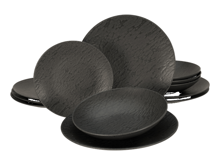 Creatable Geschirrset »Schiefer Black«