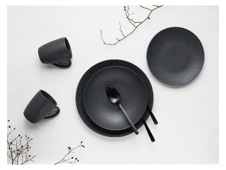 Creatable Geschirrset »Schiefer Black«