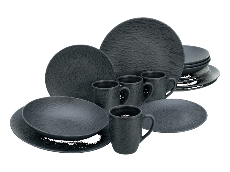 Creatable Geschirrset »Schiefer Black«