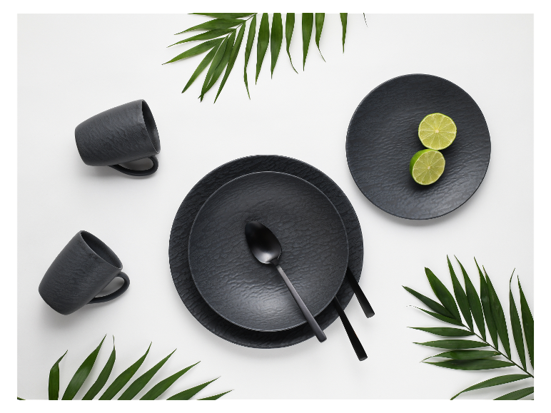 Creatable Geschirrset »Schiefer Black«