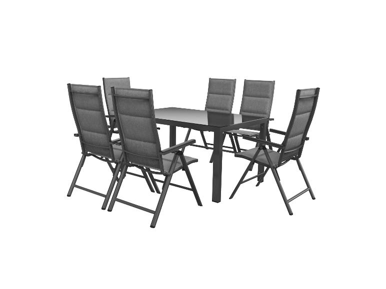 LIVARNO home Alu-Set »Toronto«, 7-teilig - Standardtisch & 6 Hochlehner, anthrazit/grau
