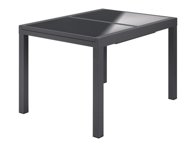 LIVARNO home Alu-Set »Houston«, 9-teilig - Ausziehtisch & 8 Stapelsessel, grau