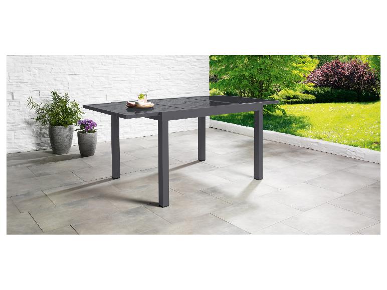 LIVARNO home Alu-Set »Houston«, 9-teilig - Ausziehtisch & 8 Stapelsessel, grau