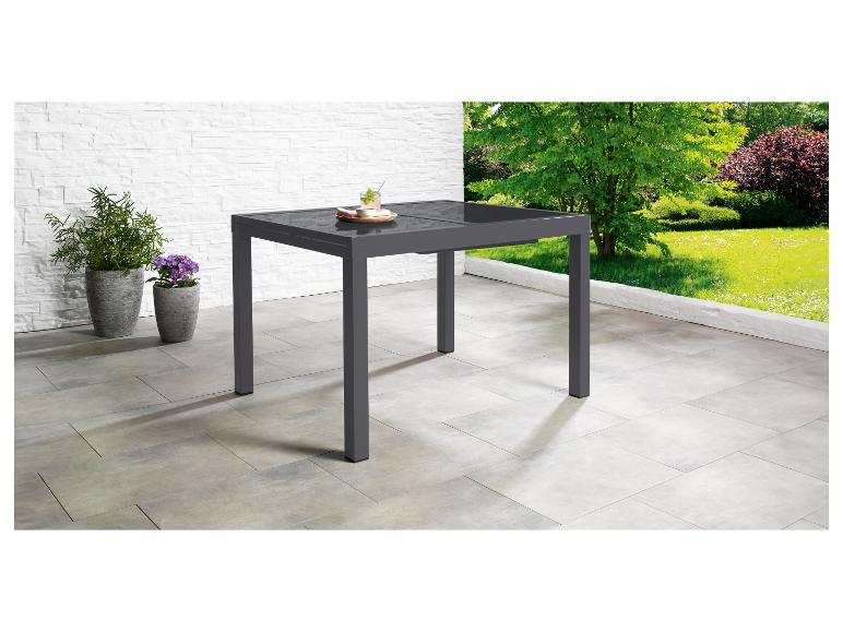 LIVARNO home Alu-Set »Houston«, 9-teilig - Ausziehtisch & 8 Stapelsessel, grau