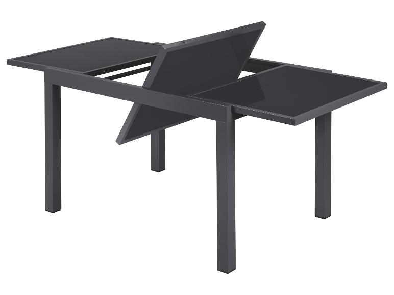 LIVARNO home Alu-Set »Houston«, 9-teilig - Ausziehtisch & 8 Stapelsessel, grau