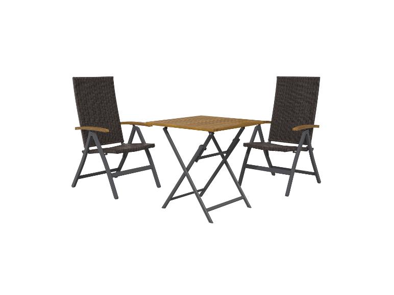 LIVARNO home Geflecht-Set »Valencia«, 3-teilig - Klapptisch & 2 Hochlehner, braun