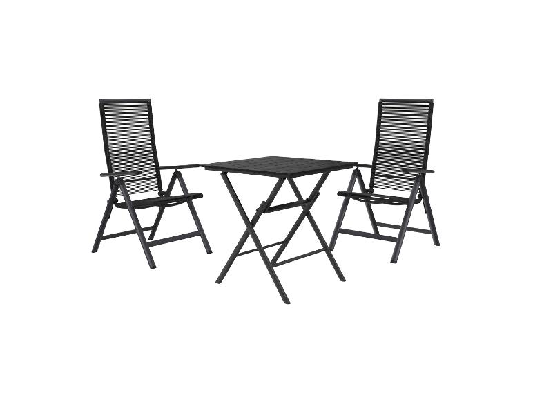 LIVARNO home Alu-Rope-Set »Miami«, 3-teilig - Klapptisch & 2 Hochlehner, anthrazit