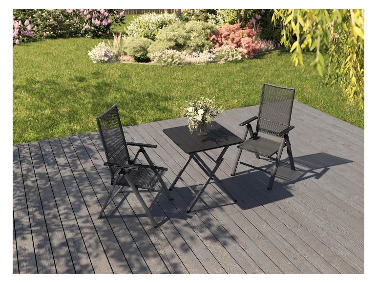 LIVARNO home Alu-Rope-Set »Miami«, 3-teilig - Klapptisch & 2 Hochlehner, anthrazit