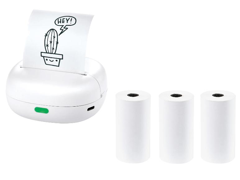 SILVERCREST® Mini Pocket Printer + Refills Photo Paper White