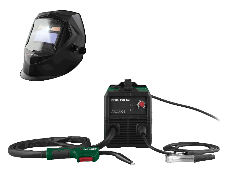 PARKSIDE® Schweißgerät Inverter-Fülldraht »PIFDS 120 B2« + Schweißhelm Automatik mit LED schwarz
