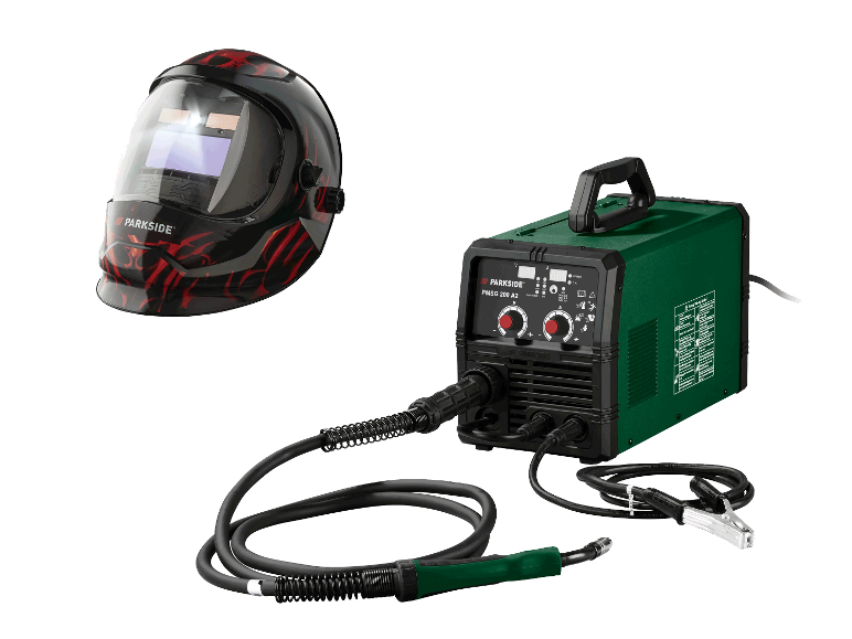 PARKSIDE® Schweißgerät Multi »PMSG 200 A2« + Schweißhelm Automatik mit LED schwarz/rot