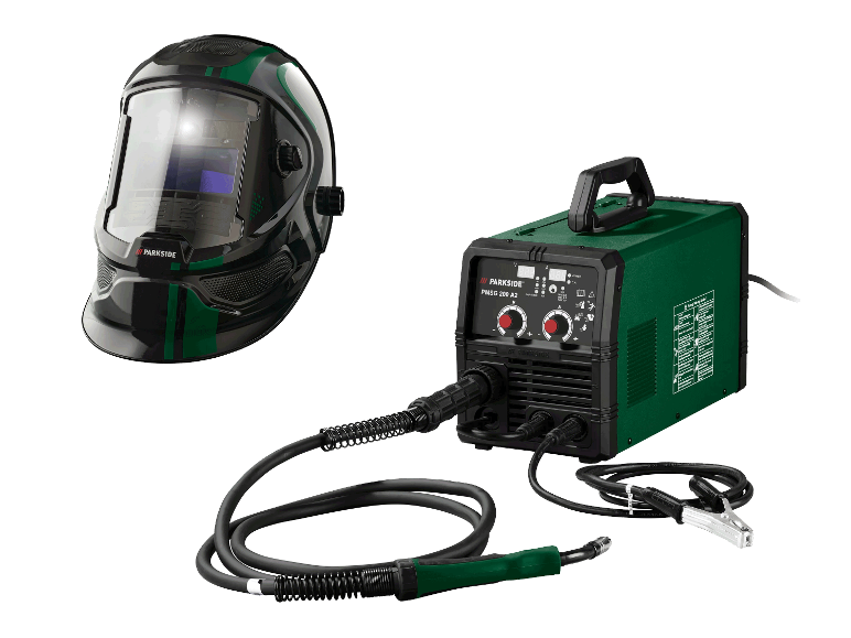 PARKSIDE® Schweißgerät Multi »PMSG 200 A2« + Schweißhelm Automatik mit LED schwarz/grün