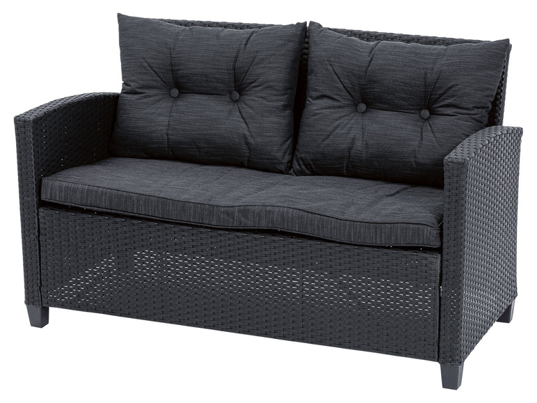 LIVARNO home Lounge-Set, 4-teilig, mit Kissen, anthrazit