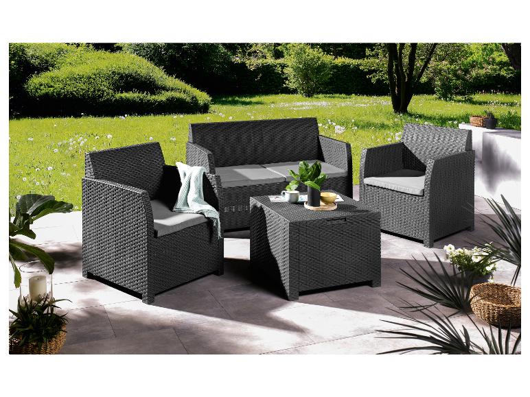 LIVARNO home Loungeset mit Tisch Kunststoff