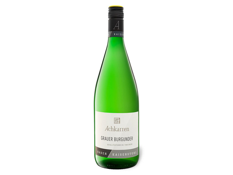 WINZERGENOSSENSCHAFT ACHKARREN Grauburgunder Kaiserstuhl QbA trocken, Literflasche, Weißwein 2025