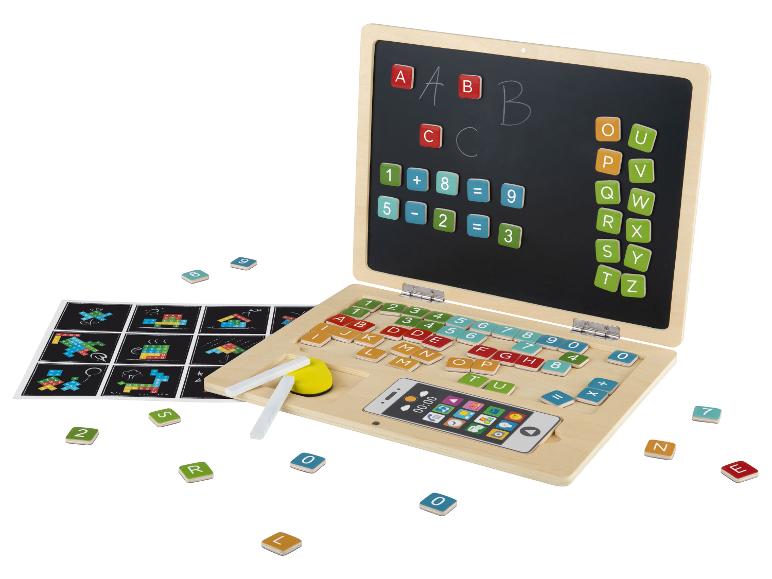 PLAYTIVE Holz Magnettafel und Laptop FSC