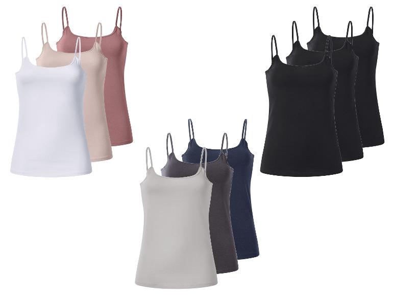 ESMARA® Damen Spaghettiträgerhemden, 3 Stück