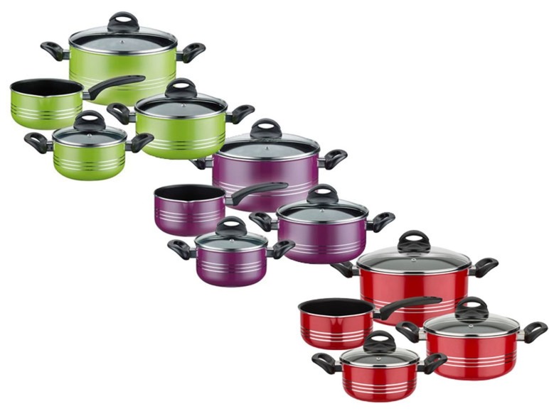 GSW Kochtopf-Set »Milano Color«, 7-teilig, gehärtete Leichtmetall-Legierung, aus Aluminium