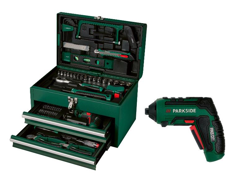 PARKSIDE® Werkzeugkoffer mit 4 V - Akkuschrauber »PWBM A1«, 92-teilig