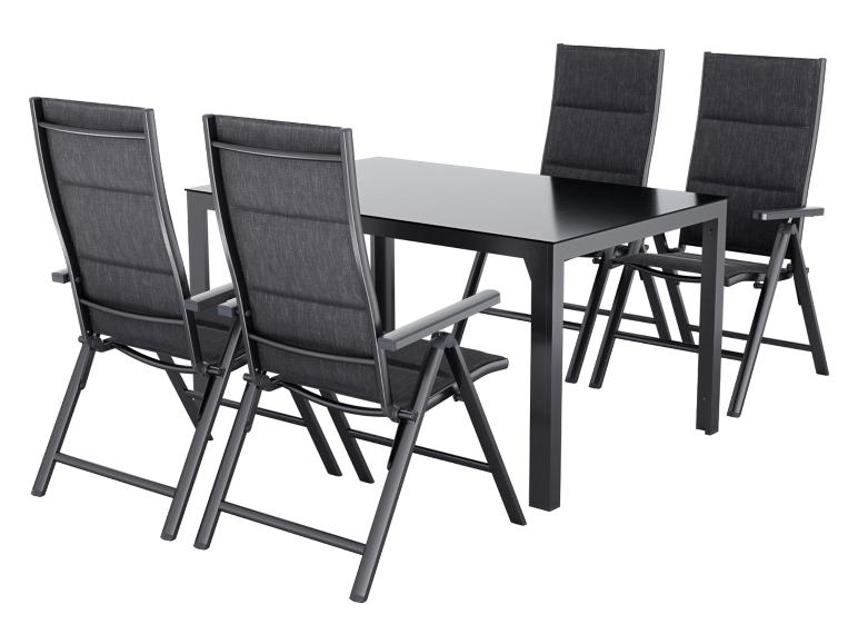 LIVARNO® Alu-Premium-Set »Toronto«, 5-teilig - Standardtisch & 4 Klappsessel
