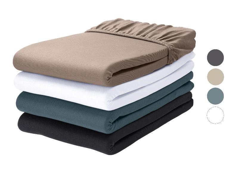 LIVARNO® Jersey-Spannbettlaken, 90-100 x 200 cm