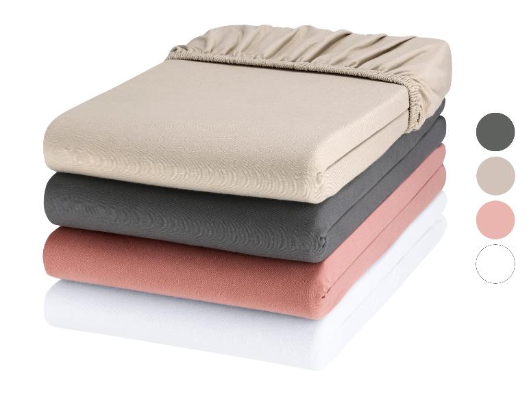 LIVARNO HOME Jersey-Spannbettlaken, 140-160 x 200 cm