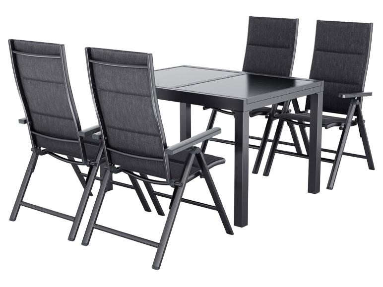 LIVARNO® Alu-Premium-Set »Toronto«, 5-teilig - Ausziehtisch & 4 Klappsessel