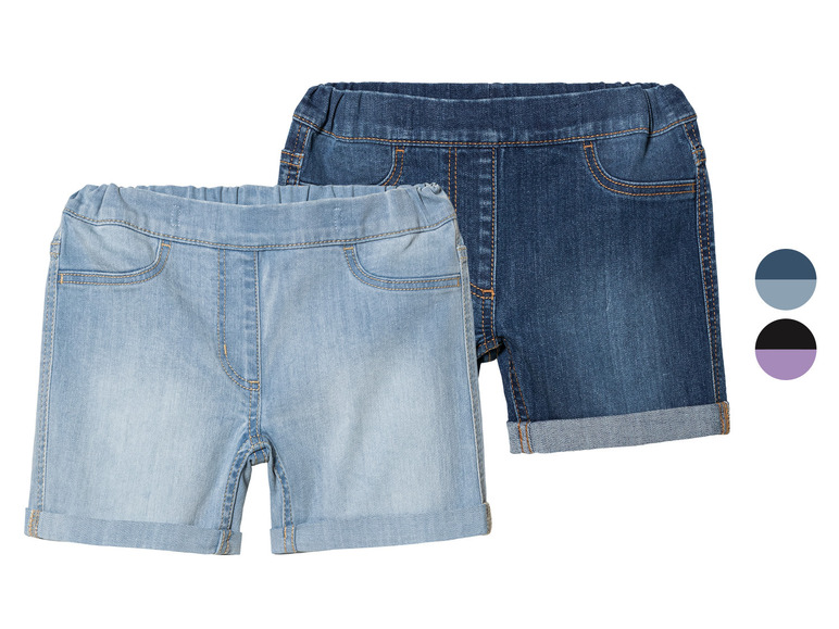 LUPILU® Kleinkinder Denimshorts, 2 Stück, mit elastischem Bund