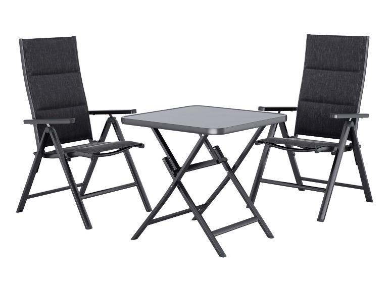 LIVARNO® Alu-Premium-Set »Toronto«, 3-teilig - Klapptisch & 2 Klappsessel