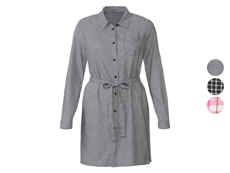 ESMARA® Damen Flanell-Longbluse aus reiner Baumwolle