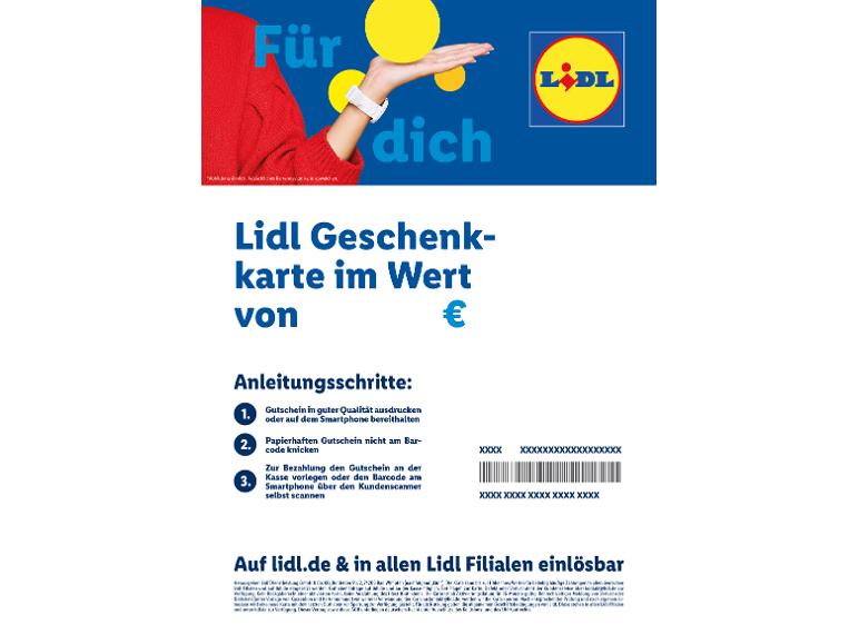 Lidl Geschenkkarte 50,00  (PDF Gutschein)