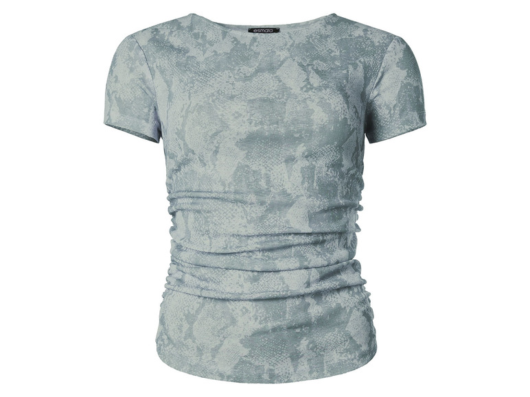 ESMARA® Damen Mesh-T-Shirt mit modischem Snake-Print, grün