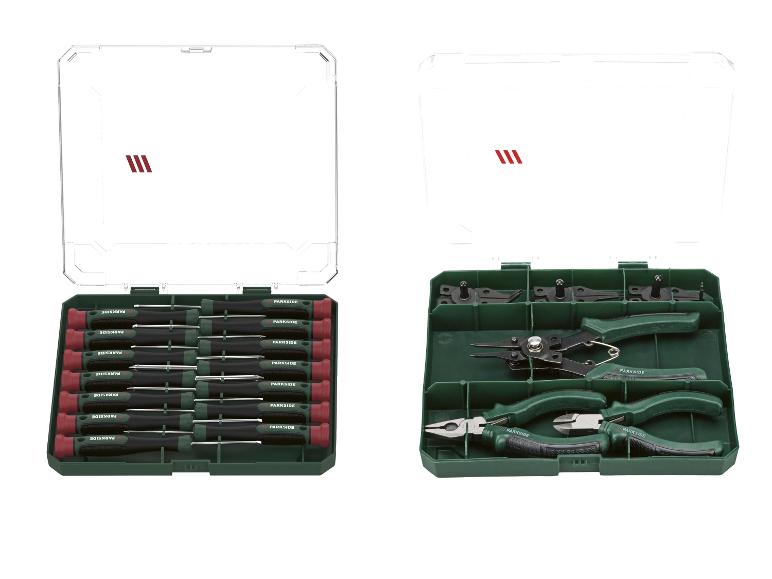 PARKSIDE® Präzisions-Schraubendreher-Set 14-tlg. / Feinmechaniker-Zangensatz 7-tlg.
