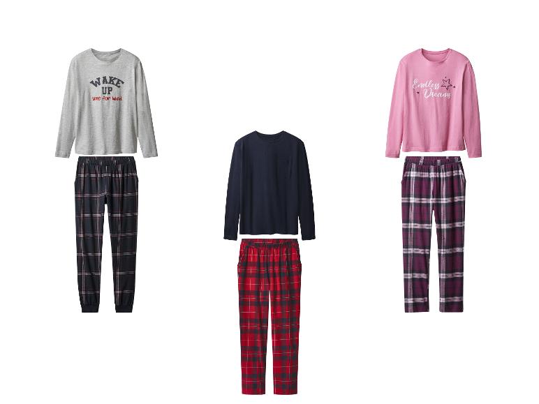 ESMARA® Damen Pyjama mit Hose aus Flanell