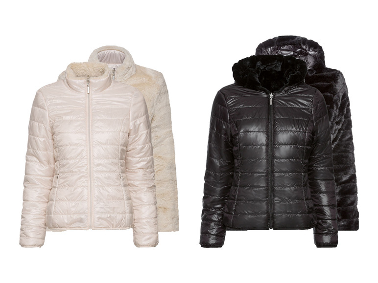 ESMARA® Damen Plüsch-Wendejacke mit Eingrifftaschen