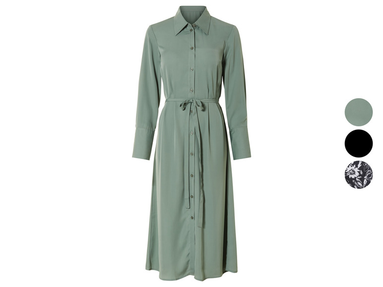 ESMARA® Damen Satin-Kleid, moderne Midi-Länge