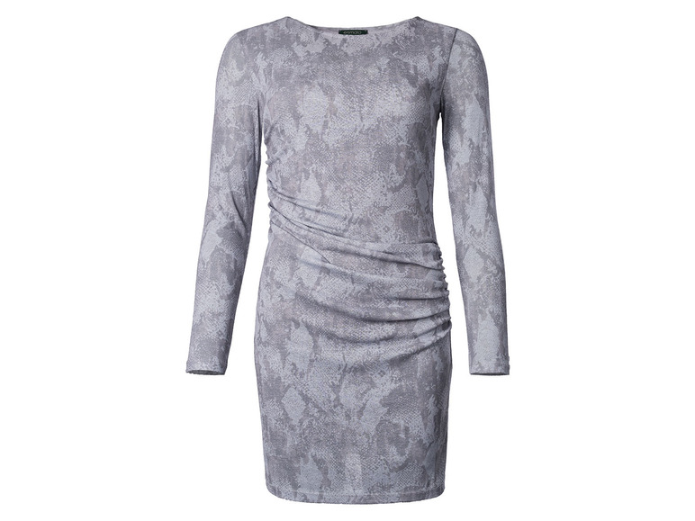 ESMARA® Damen Mesh-Kleid mit modischem Snake-Print, grau