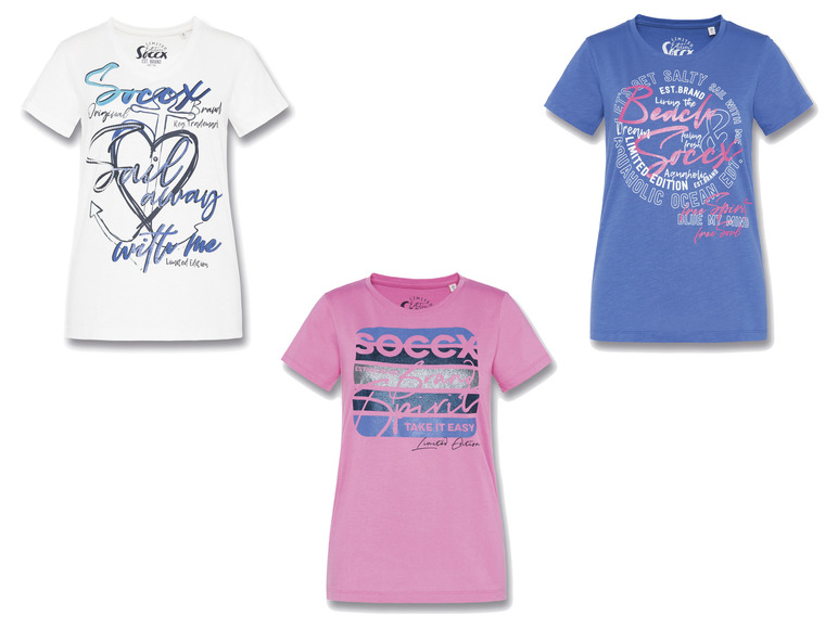 SOCCX Damen T-Shirt aus reiner Baumwolle